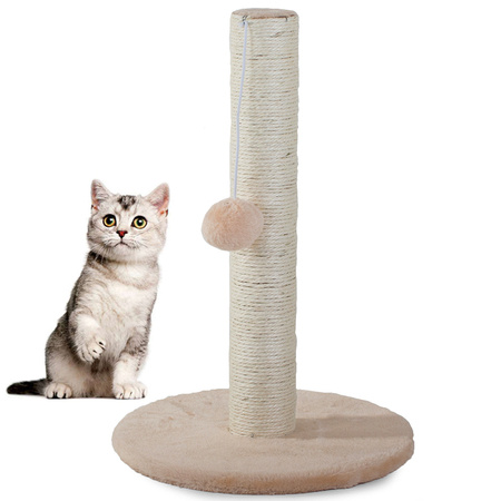 Cat scratcher cat post ball toy