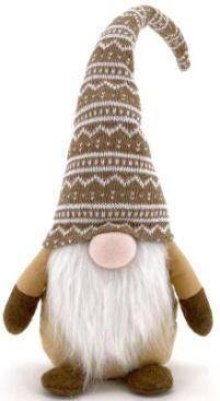 Christmas ghost brown ghost with christmas beard 48 cm soft