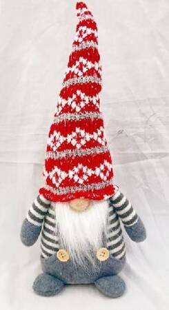 Christmas ghost grey gnome with christmas tree beard 38cm soft