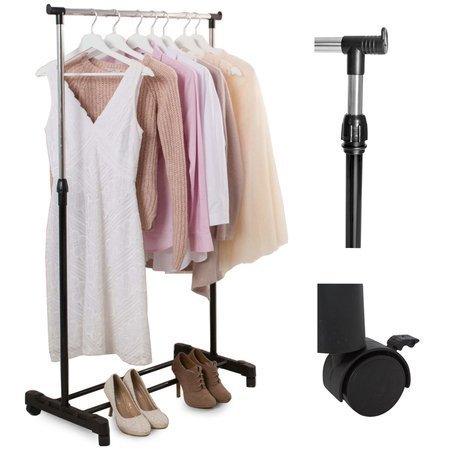 Clothes rack on wheels wardrobe stand