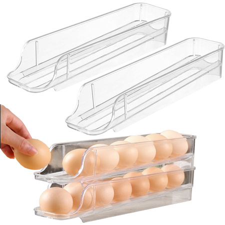 Container egg box fridge organiser for 14pcs egg tray