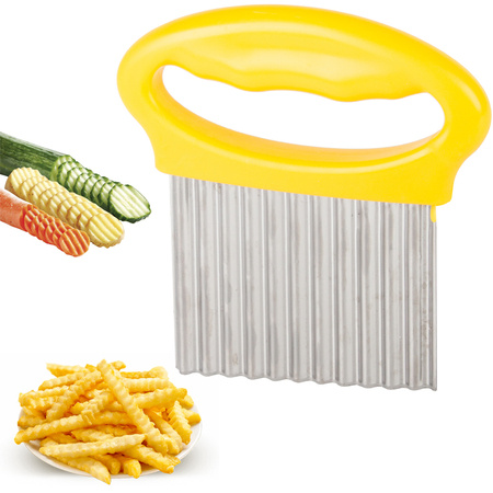 Corrugated knife for chips vegetable cutter