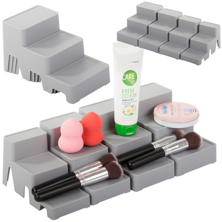 Cosmetics organiser modular 4-in-1 bathroom shelf storage container stand