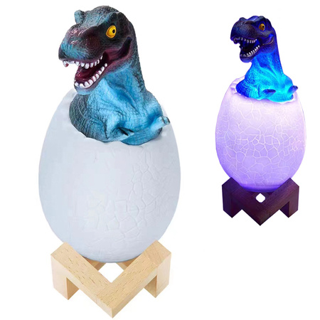 Dinosaur night lamp in the shape of a Tyrannosaurus egg, RGB LED glowing egg for kids