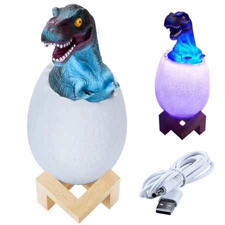 Dinosaur tyrannosaur night light egg rgb led