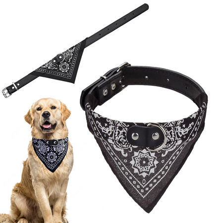 Dog collar with bandanna for dog cat l