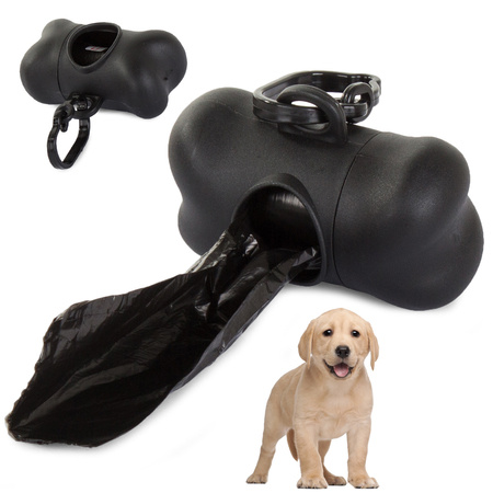Dog poop bag container + bags
