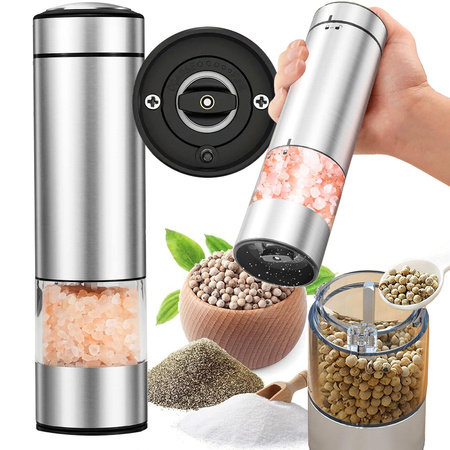 Electric salt and pepper grinder with adjustable coarseness