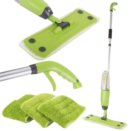 Flat mop with washer rotary solid spray set of 3 replacement cartridges