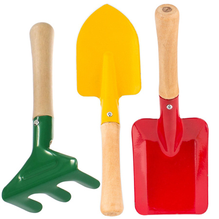 Gardening tool set rake shovel 3in1