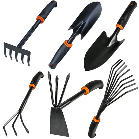 Gardening tools set shovel rake claw hoe 6 items