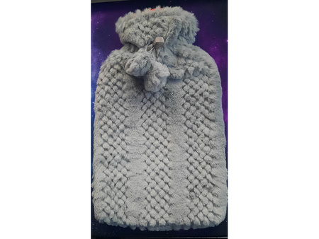 HOT WATER BOTTLE COVER PLUSH GREY (50)