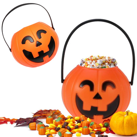 Halloween bucket pumpkin candy container large