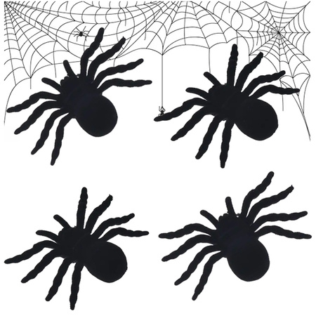 Halloween spider 4 pcs large decoration spooky