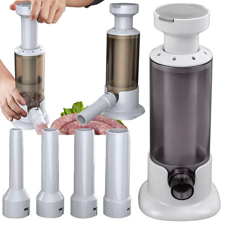 Hand sausage stuffer with 4 tips vertical spritzer machine