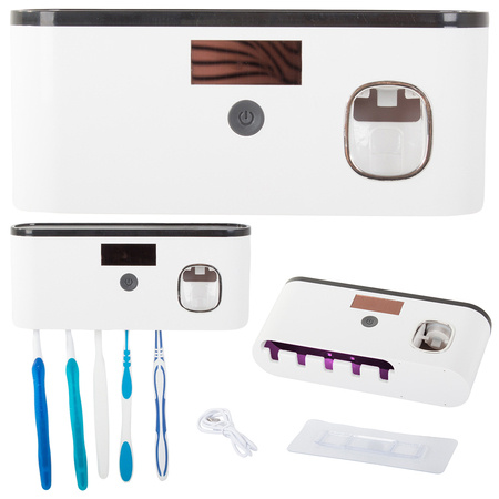 Hanger uv steriliser for toothbrushes dispenser