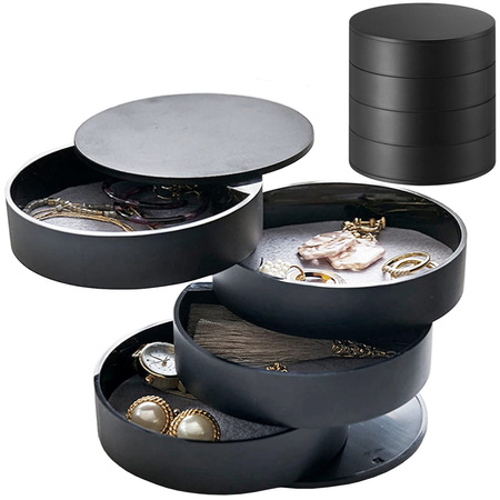 Jewellery box organiser round pull-out box