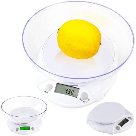 Lcd kitchen weights with dish 7 kg/1g