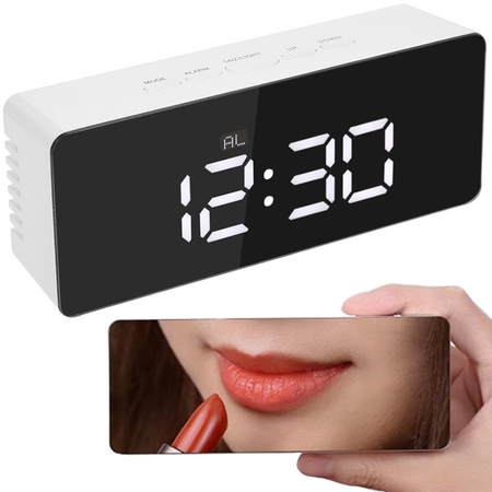 Led alarm clock led timer led mirror alarm date 4in1