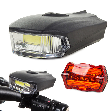 Led bike lights cob 5w front rear lights