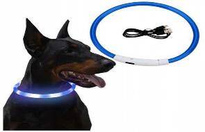 Led lighting colarge for dogs and cats waterproof adjustable 47cm usb