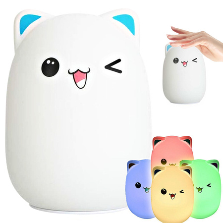 Led night light for kids rgb cat touch