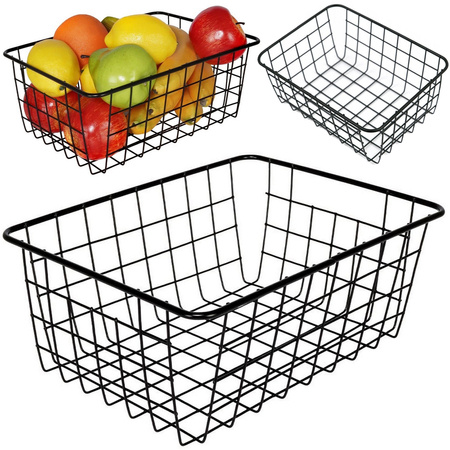 Loft wire basket loft metal organiser for kitchen for fruit roomy