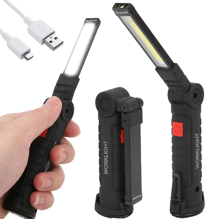 Magnese magnetic workshop torch lamp + usb folding handle 5in1