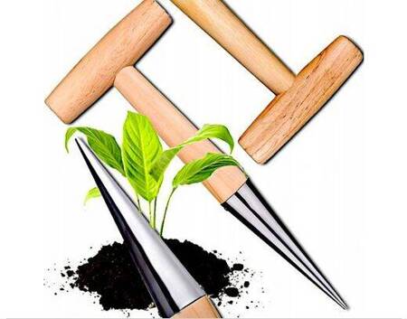 Planting pick for planting bulbs garden skewer wooden measure