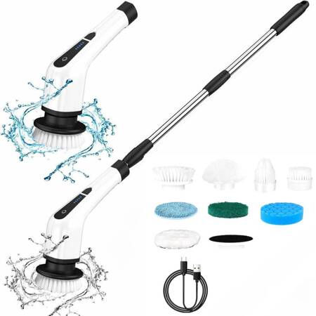 Rotary mop electric cleaning brush 9 different attachments