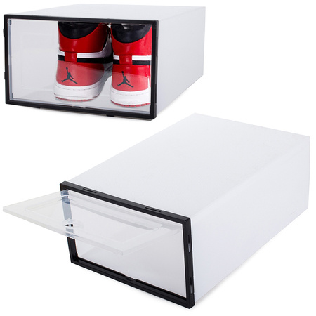 Shoe box organiser with flap cabinet