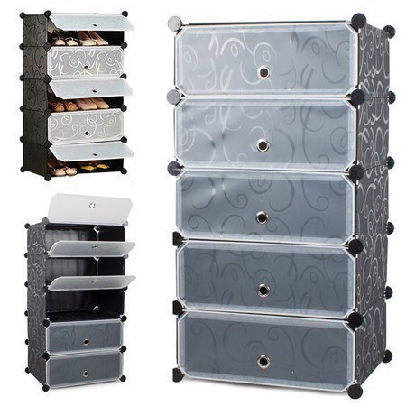 Shoe rack shoe cabinet modular 5 levels