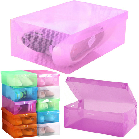 Shoebox shoebox organiser multicoloured transparent 10pcs