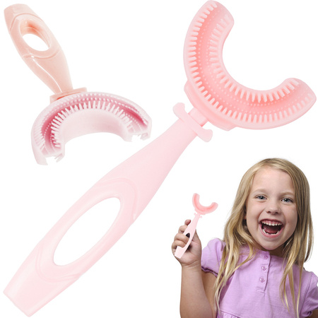 Silicone manual toothbrush for children letter u 360