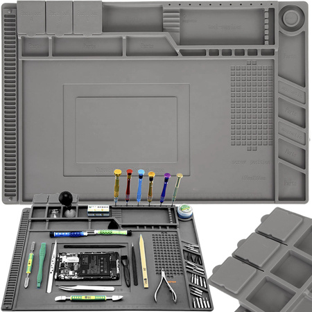 Silicone service mat soldering organizer large pad 30x45 magnet