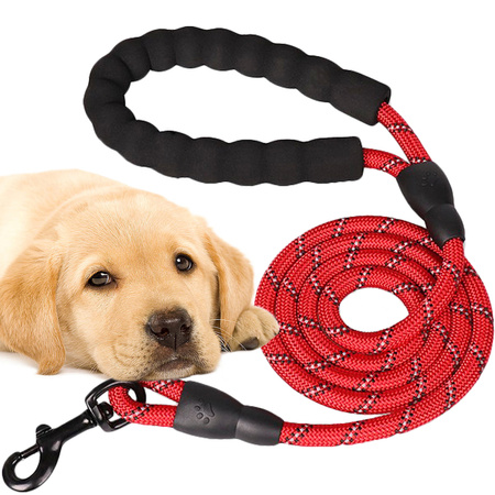 Strong dog training rope leash with handle reflector thick durable