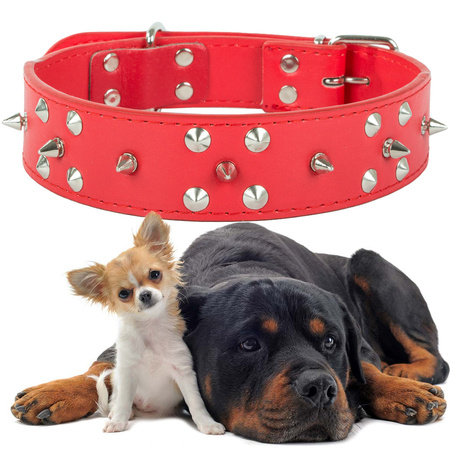 Studded dog collar eco leather adjustable xl