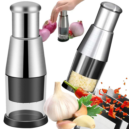 Vegetable and fruit chopper for garlic hand chopper shredder container