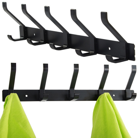 Wall clothes rack for hallway bathroom 5 hooks