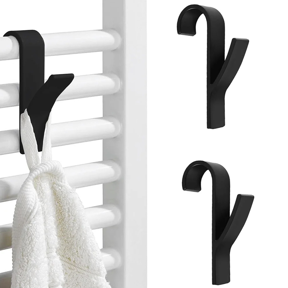 2x bathroom hanging hook for radiator, radiator and bathroom towel