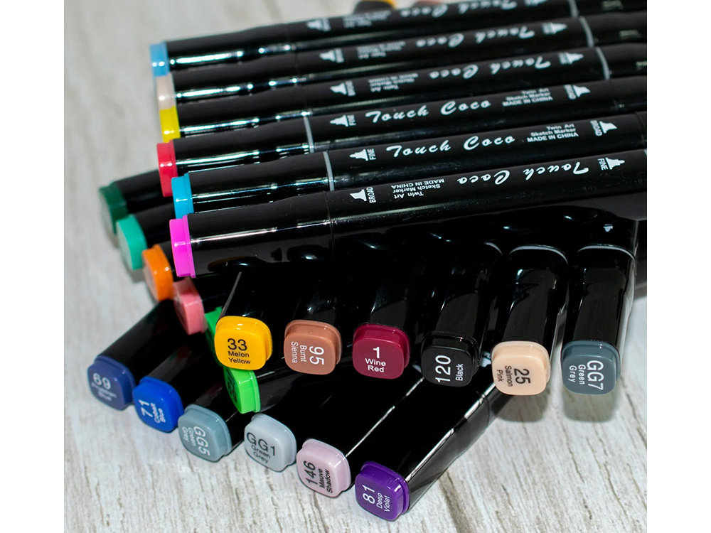 TOUCH COOL Fine Art Markers 168 Colors Bag Hardcase Tray Set - Now In Seoul