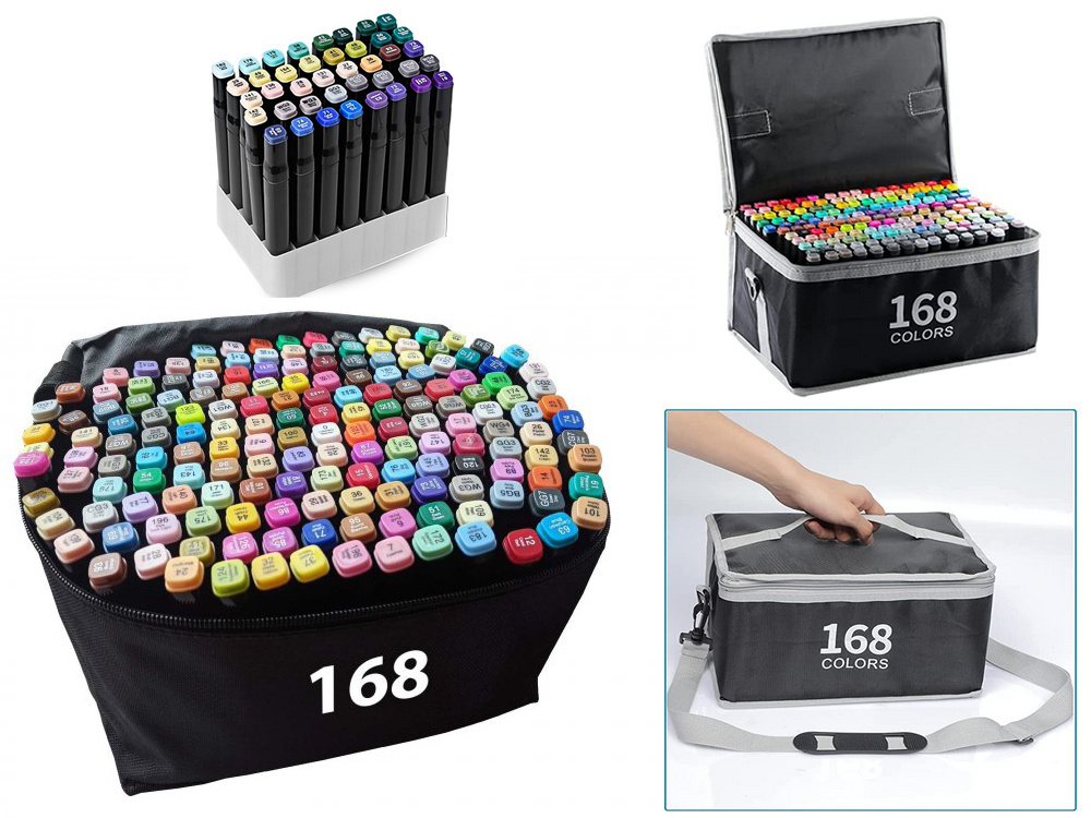 Double-sided markers / markers - set of 168 pcs., CATEGORIES \ Gadgets \  Painting kits