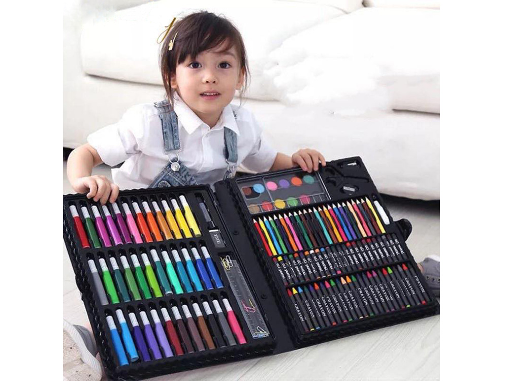 Kids Art Set Children Drawing Set Water Color Pen Crayon Oil Pastel Pain  150 Pcs