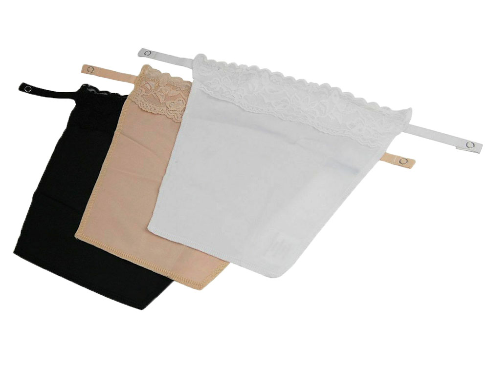 Cami Secret Clip-On Mock Camisoles,Set of 3 Colors Black, Beige, White 