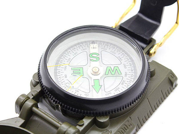 BUSSOLA MILITARE MILITARY COMPASS MFH MODELLO USA CORPO IN METALLO METAL  BODY