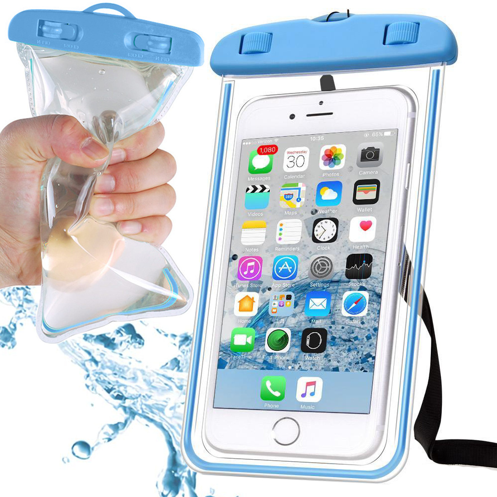 Waterproof case for phone pool beach kayak case for phone Blue