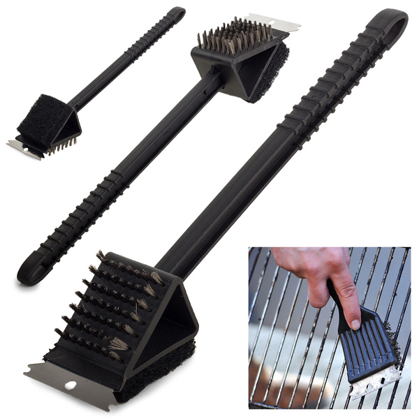3-in-1 grill and rake cleaning scrubber