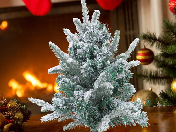 Artificial christmas tree snow small 50cm desk decoration