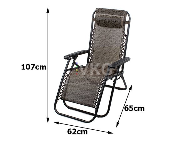 BEACH / GARDEN CHAIR SUNBED STRENGTHENED FOLDING GRAVITY