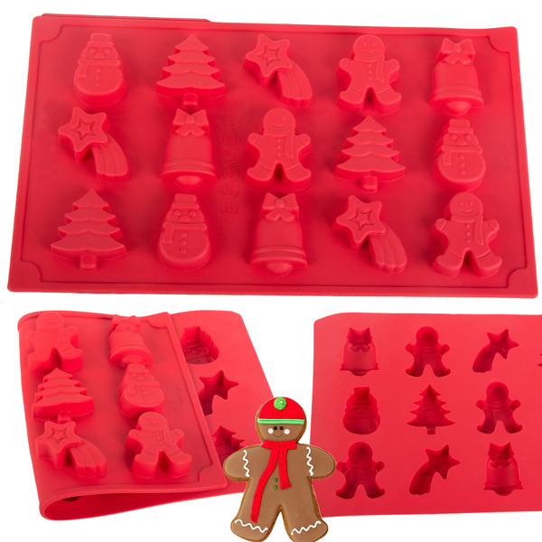 Baking tray 6 pieces festive gingerbread men set